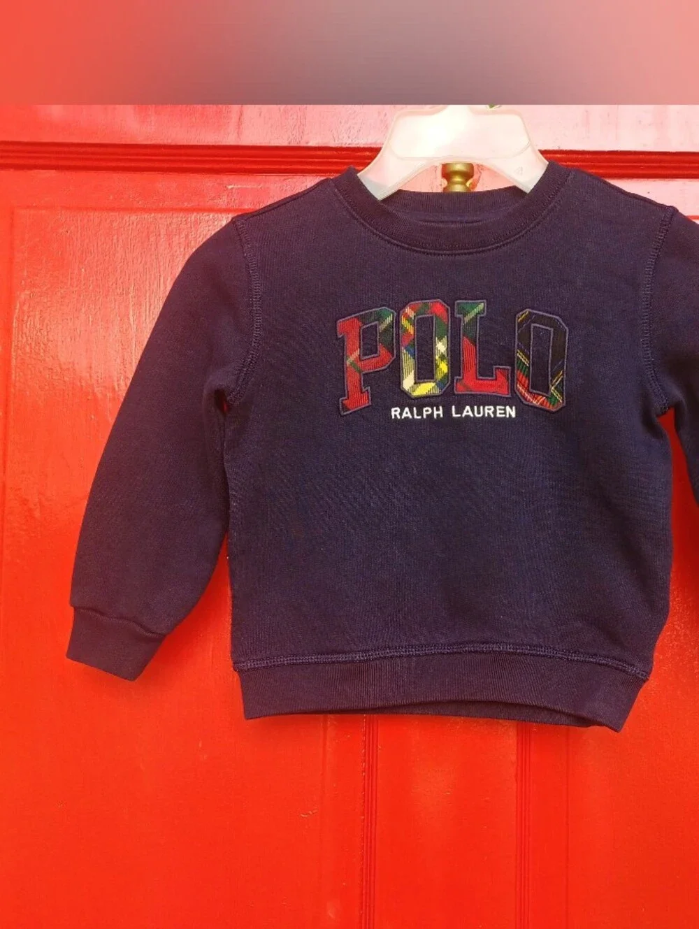 Ralph Lauren Navy 'POLO' Logo Baby Sweatshirt